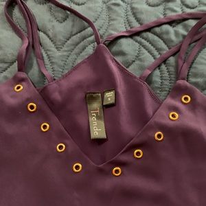 Plum colored layered blouse 100% polyester size S